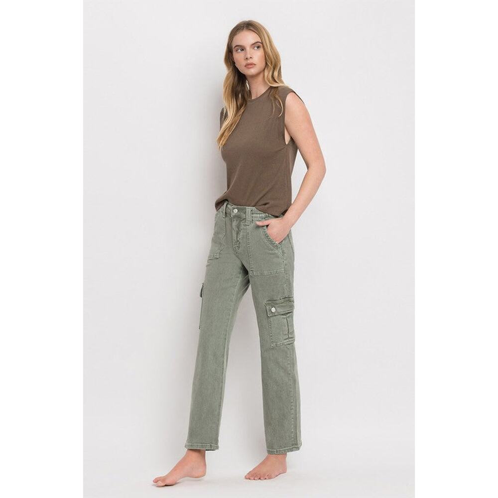 VERVET by Flying Monkey High Rise Cargo Straight Jeans - V3376AG - Size 24 - Picture 9 of 14